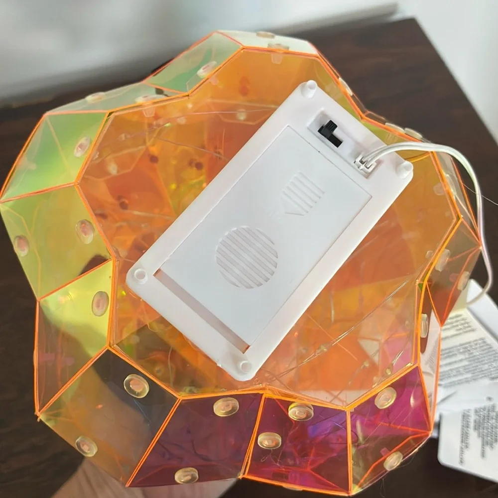 NWT- 🔋OPERATED- LED Light Up- Multicolor Holographic Halloween Jack-o-lantern 🎃
